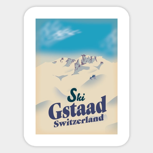 Ski Gstaad Switzerland Sticker by nickemporium1